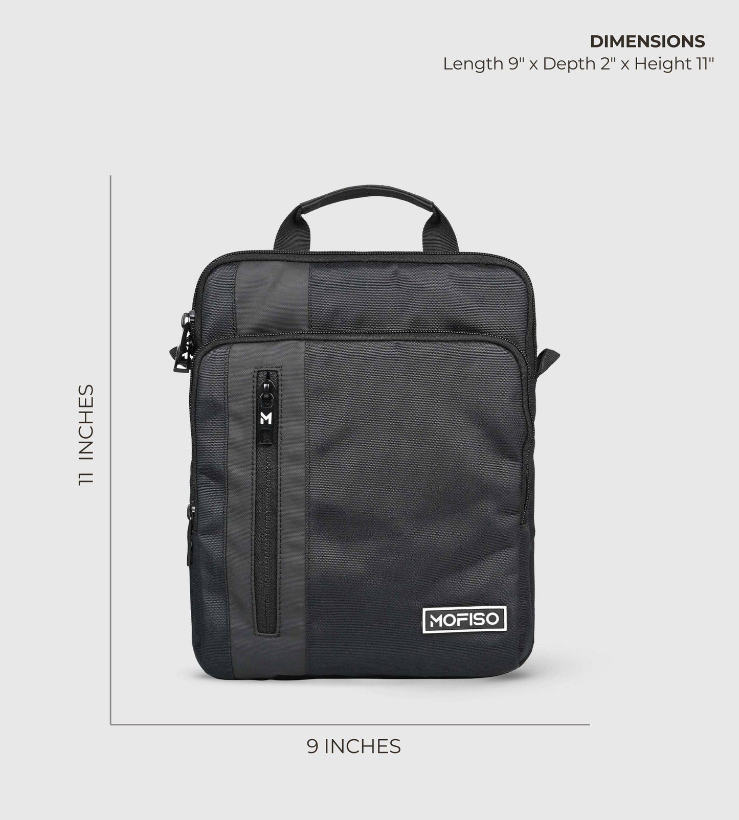 DFW Black Corporate Sleek Tablet Sling Bag