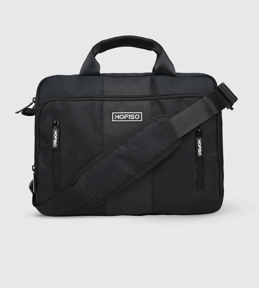 DFW Black Corporate Sleek 14" Laptop Backpack