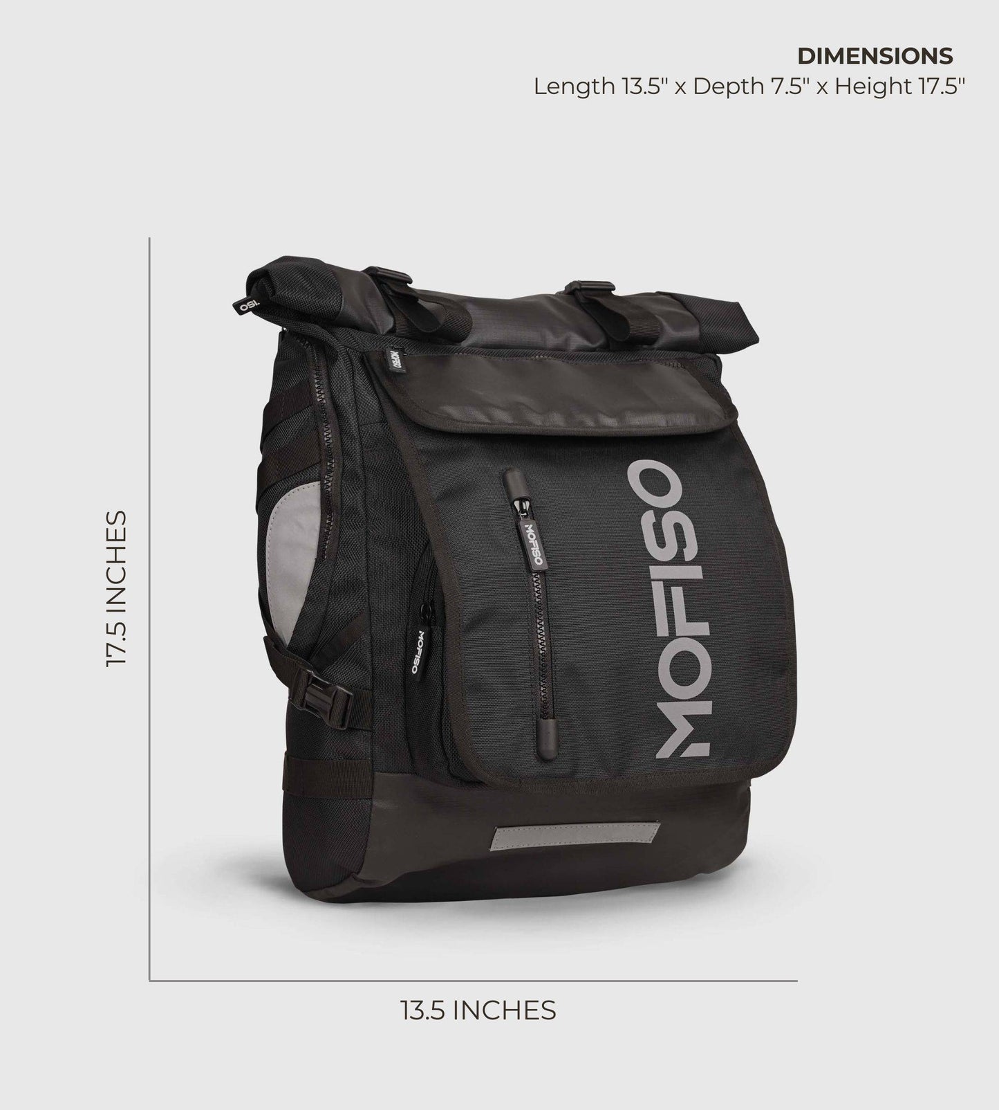 BCN Black Roll Top Rucksack 16" Laptop Backpack