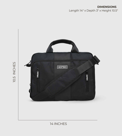DFW Black Corporate Sleek 14" Laptop Backpack